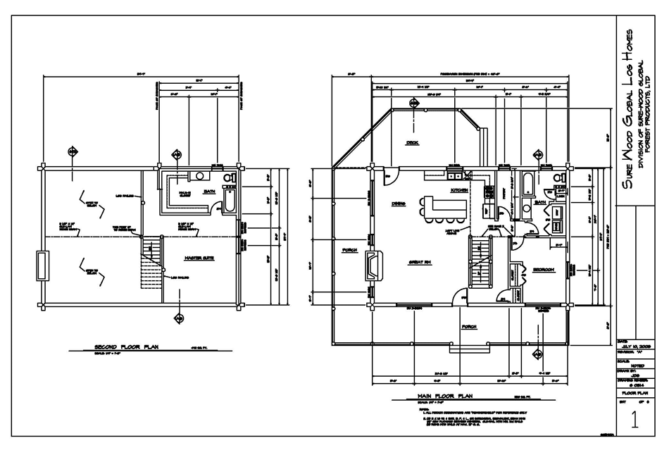 Valley View Log Home - sample floor plan